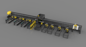 laser cutting machine with trucks